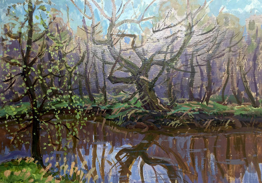 Oil painting Spring on the Dnieper Ruban Grigory Savelyevich