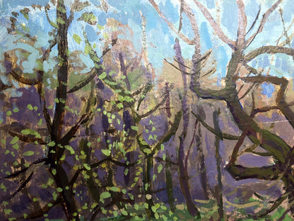 Oil painting titled "Spring on the Dnieper" by Grigory Savelyevich Ruban