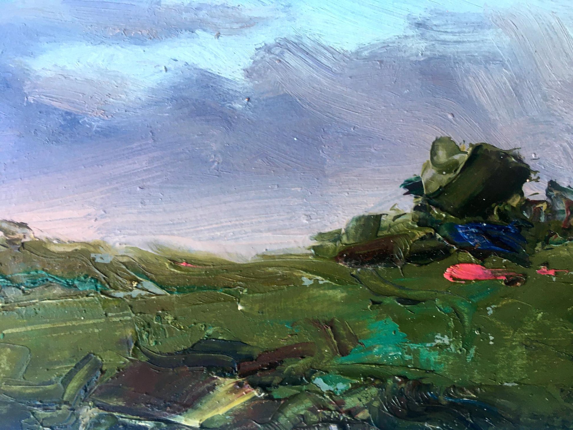 Oil painting Evening Rural Landscape 