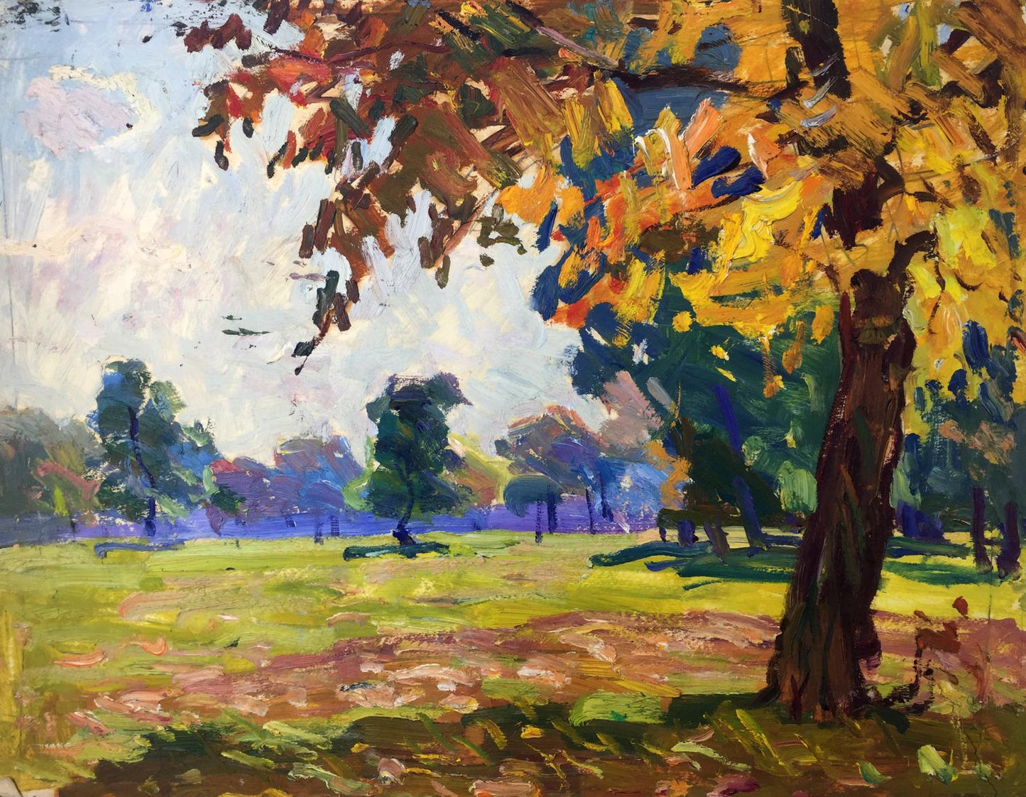 Oil painting Forest park original picture painter