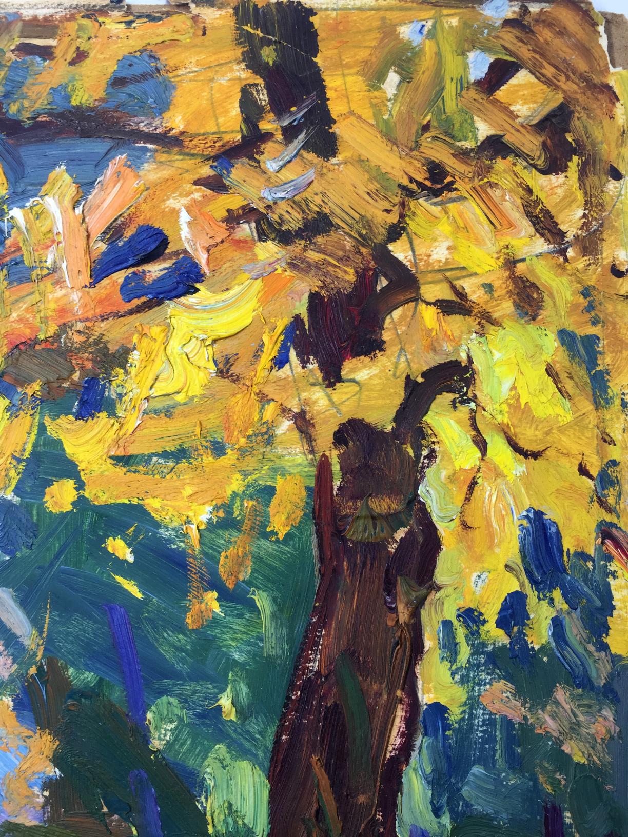 Oil painting Forest park original picture painter