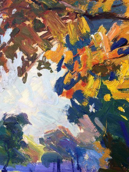 Oil painting Forest park original picture painter