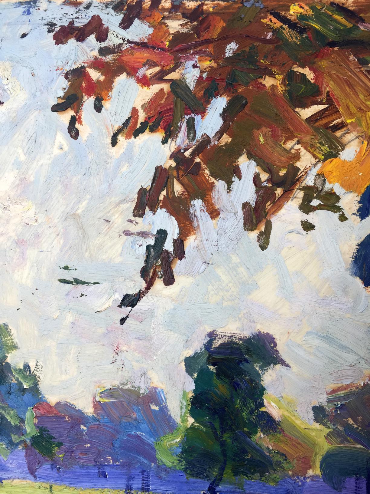 Oil painting Forest park original picture painter