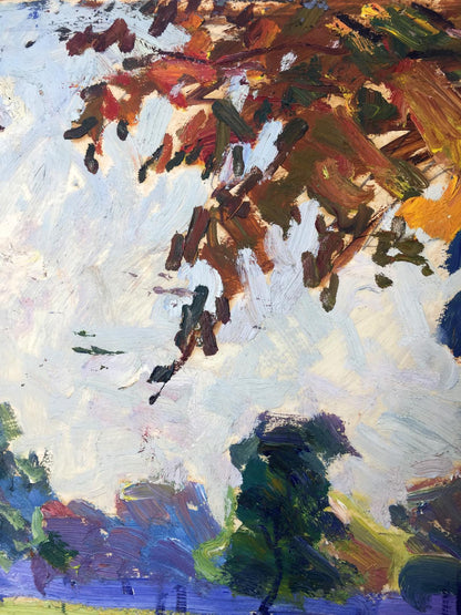 Oil painting Forest park original picture painter