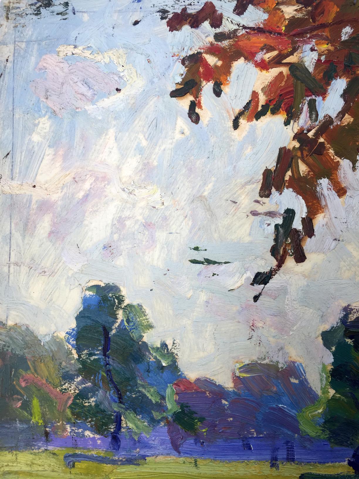 Oil painting Forest park original picture painter