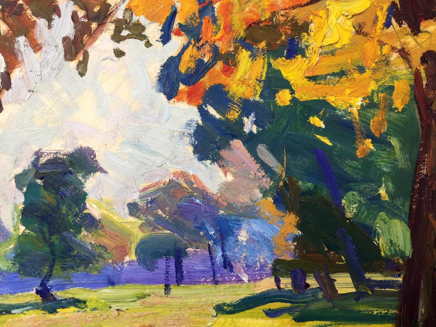 Oil painting Forest park original picture painter