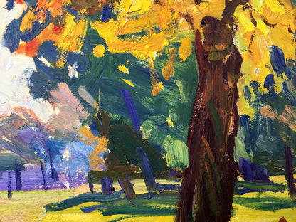Oil painting Forest park original picture painter