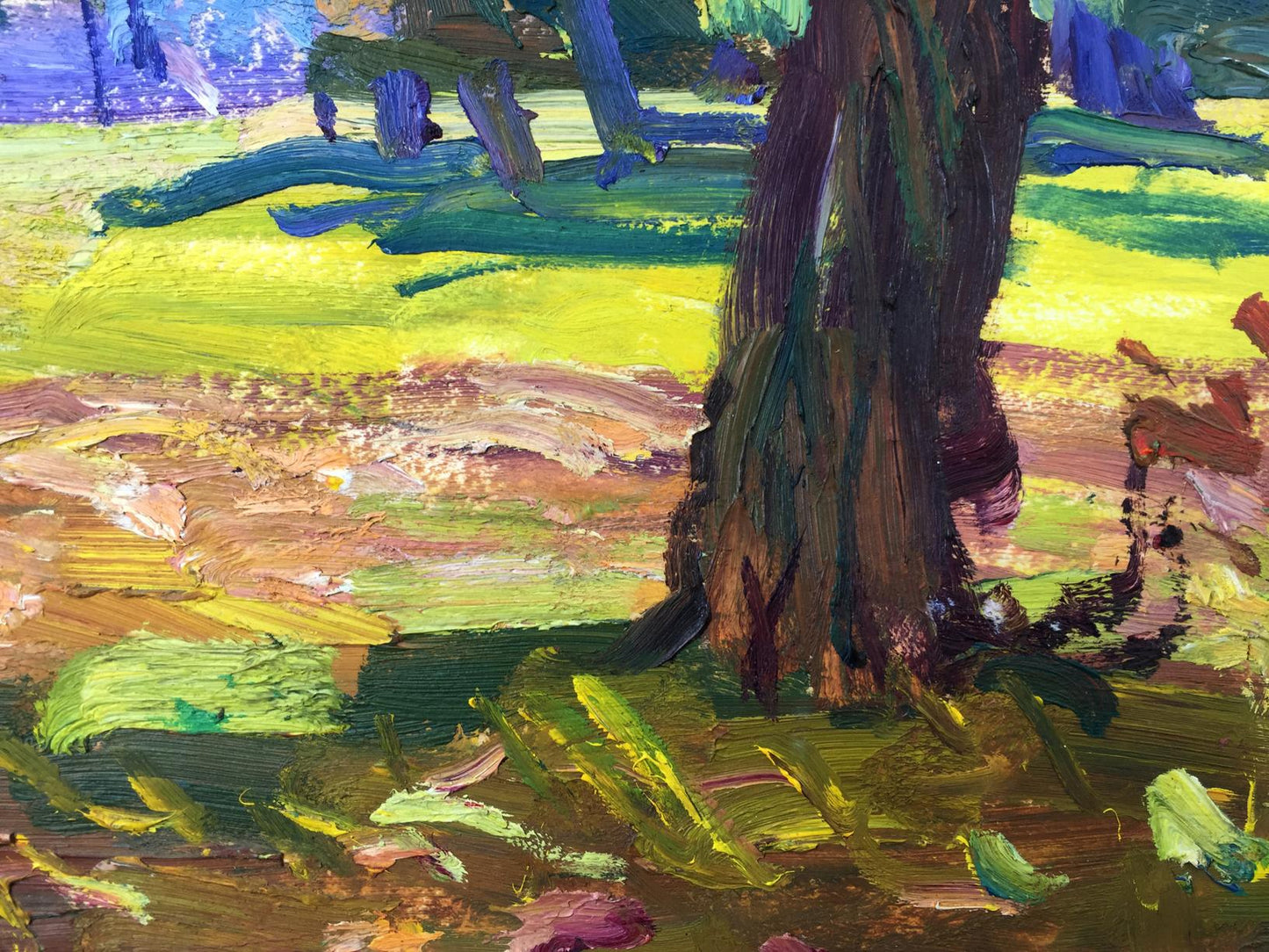 Oil painting Forest park original picture painter