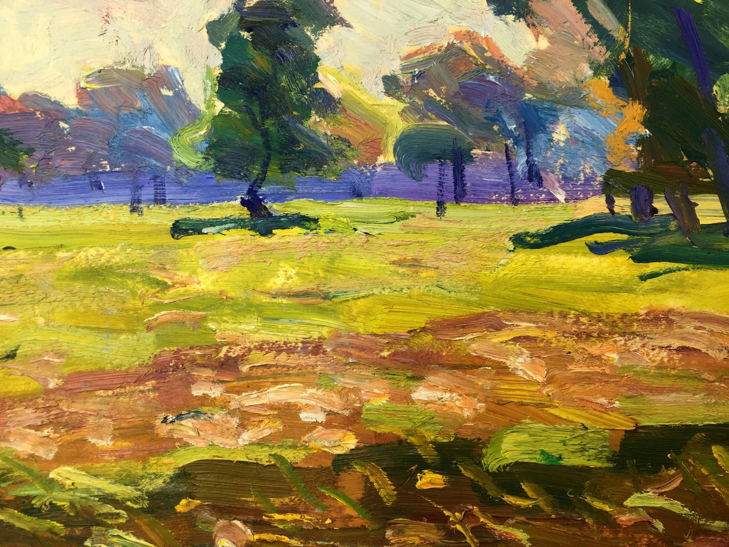 Oil painting Forest park original picture painter