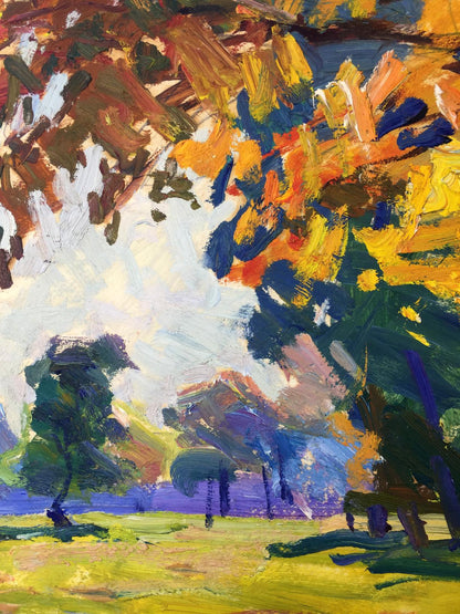 Oil painting Forest park original picture painter