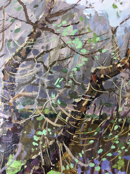 Oil painting Forest swamp original picture painter