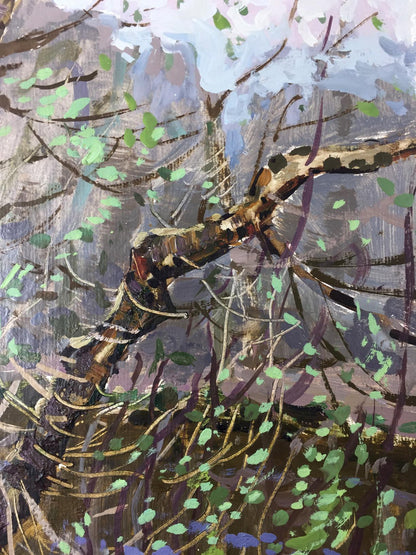 Oil painting Forest swamp original picture painter