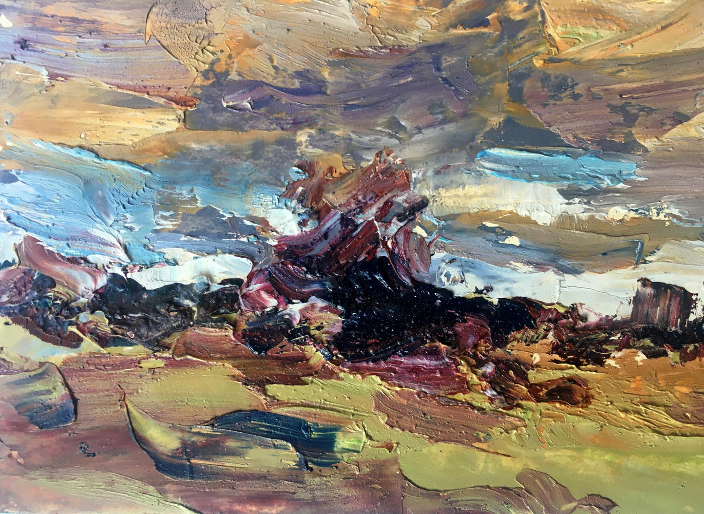 Oil painting Autumn countryside