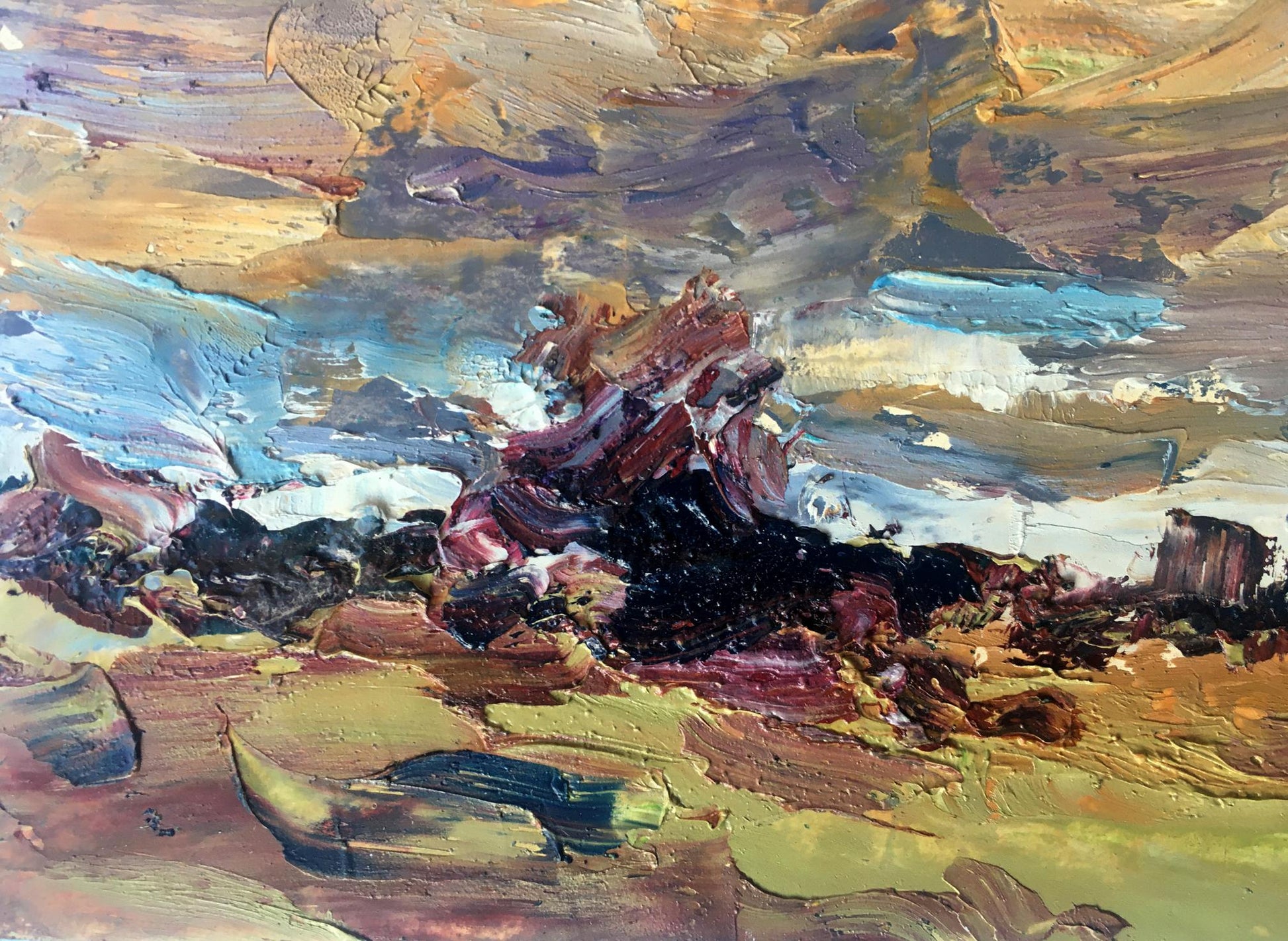 Oil painting Autumn countryside