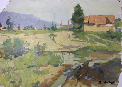 Oil painting Road to the Carpathians El'bert V. A.