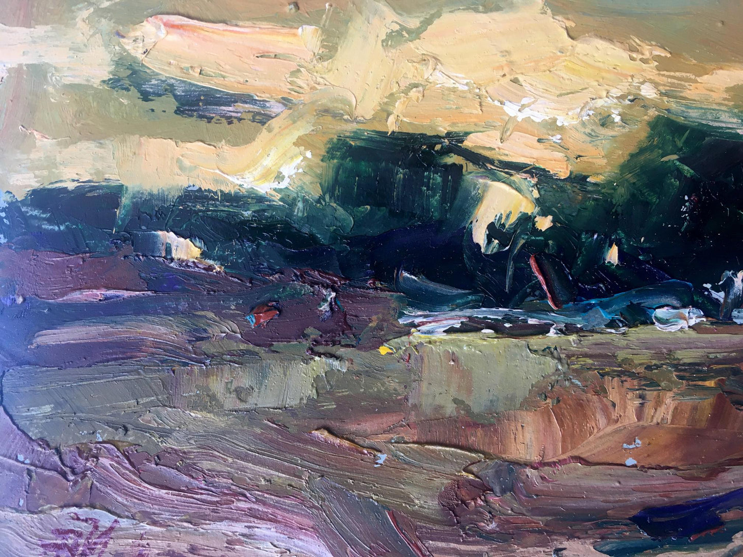 Oil painting Evening Landscape 