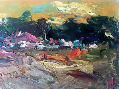 Oil painting Village Nature Landscape 