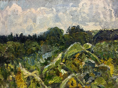 Oil painting Field of sunflowers Zvyagintsev Rostislav Mikhailovich