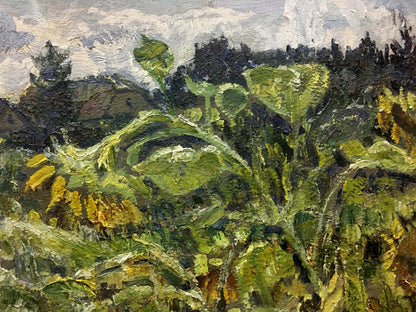 Oil painting Field of sunflowers Zvyagintsev Rostislav Mikhailovich