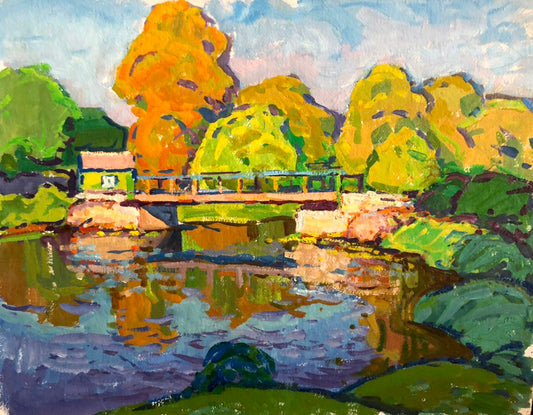 Oil painting Forest bridge Kolosovsky Georgiy Sergeevich