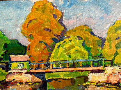 Oil painting Forest bridge Kolosovsky Georgiy Sergeevich