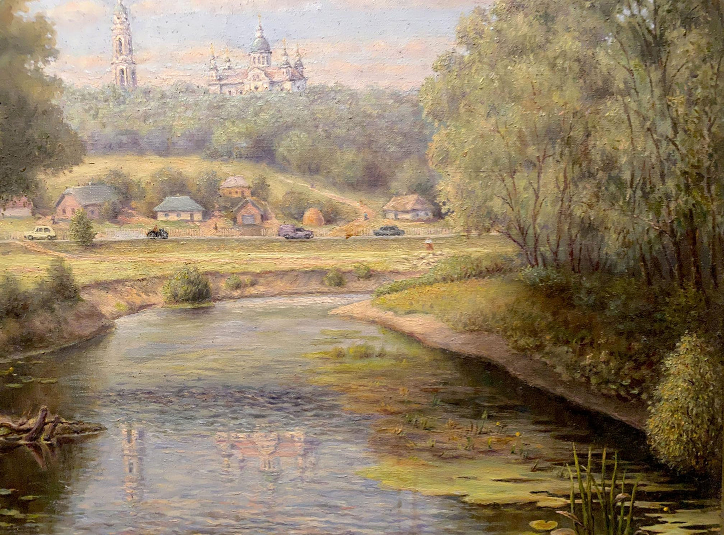 Oil painting Landscape with a monastery Litvinov Arkady Petrovich