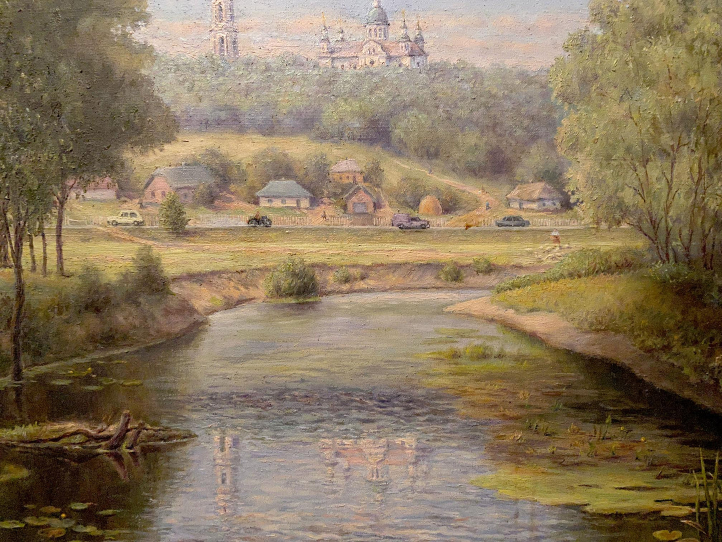 Oil painting Landscape with a monastery Litvinov Arkady Petrovich