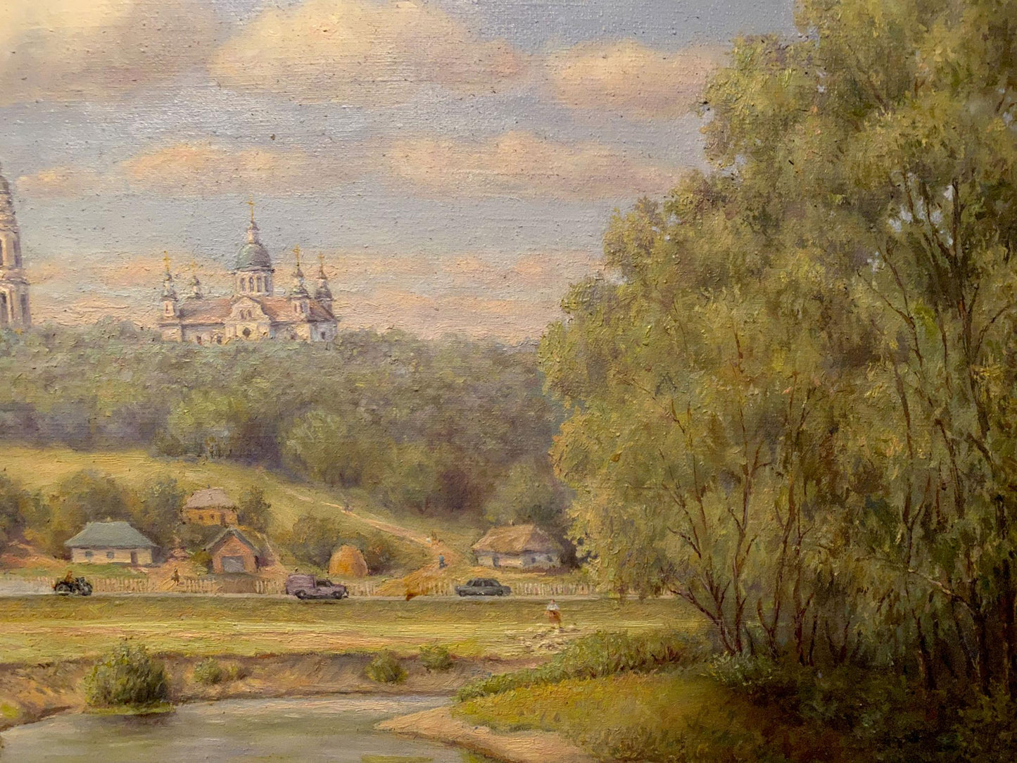 Oil painting Landscape with a monastery Litvinov Arkady Petrovich