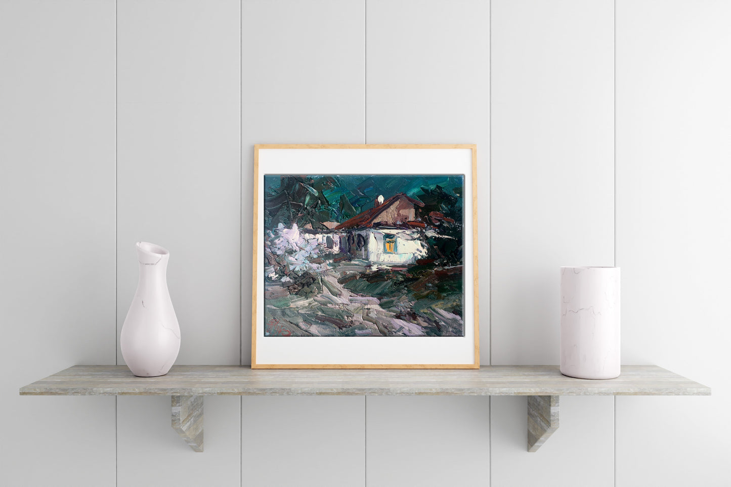 Oil painting Moonlit night