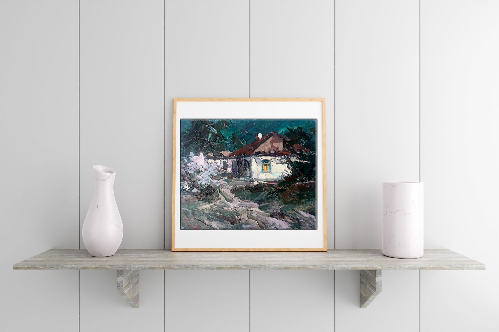 Oil painting Moonlit night