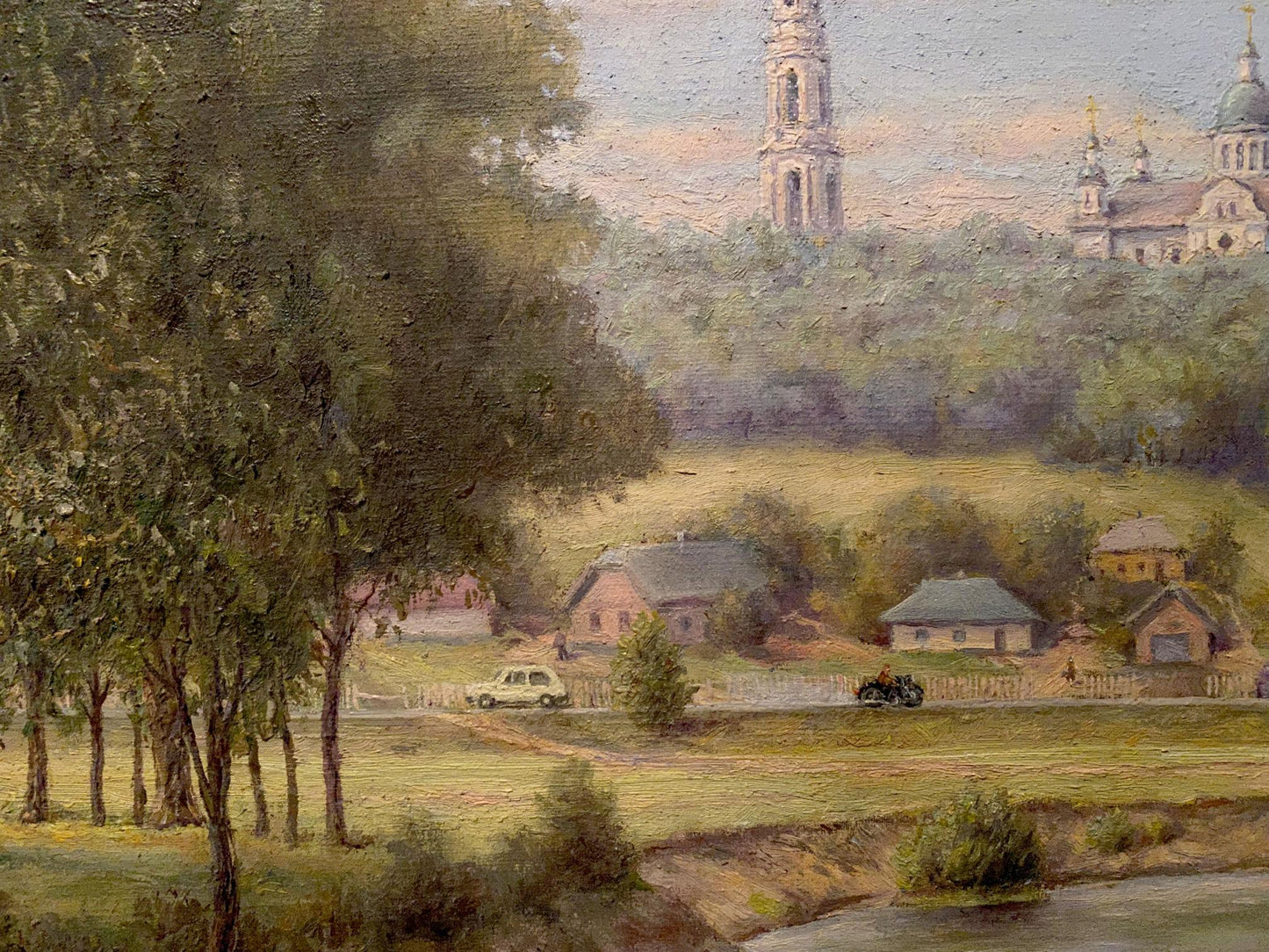 Oil painting Landscape with a monastery Litvinov Arkady Petrovich
