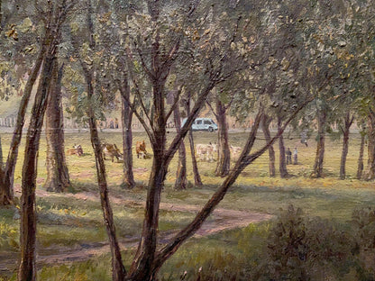 Oil painting Landscape with a monastery Litvinov Arkady Petrovich