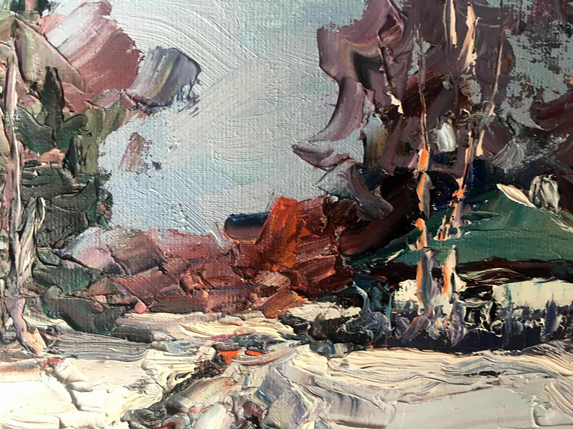 Oil Painting Winter Nature Landscape 