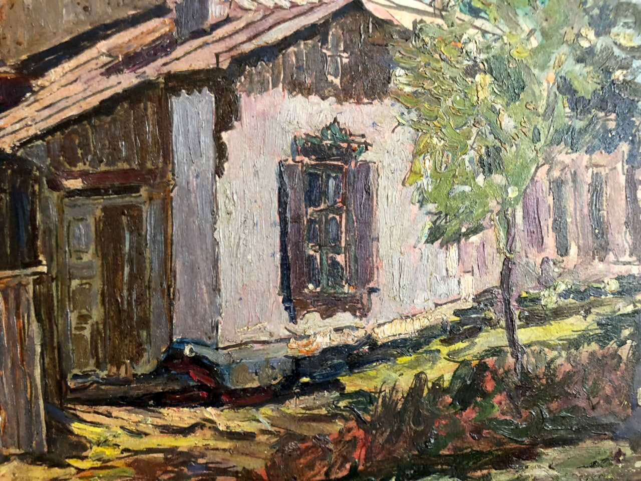 Oil painting Native home Sambour Arkady Geseyonovich