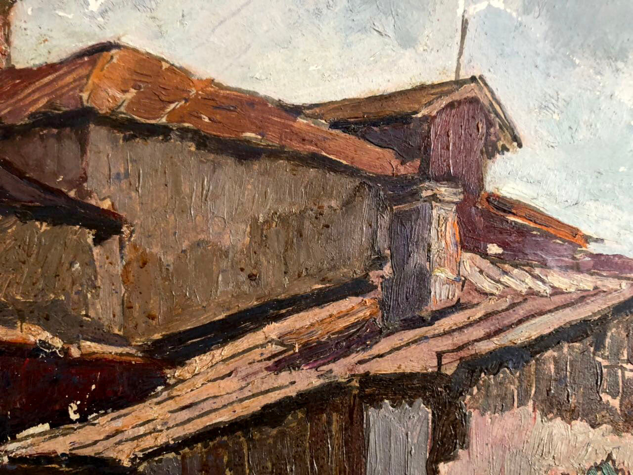 Oil painting Native home Sambour Arkady Geseyonovich