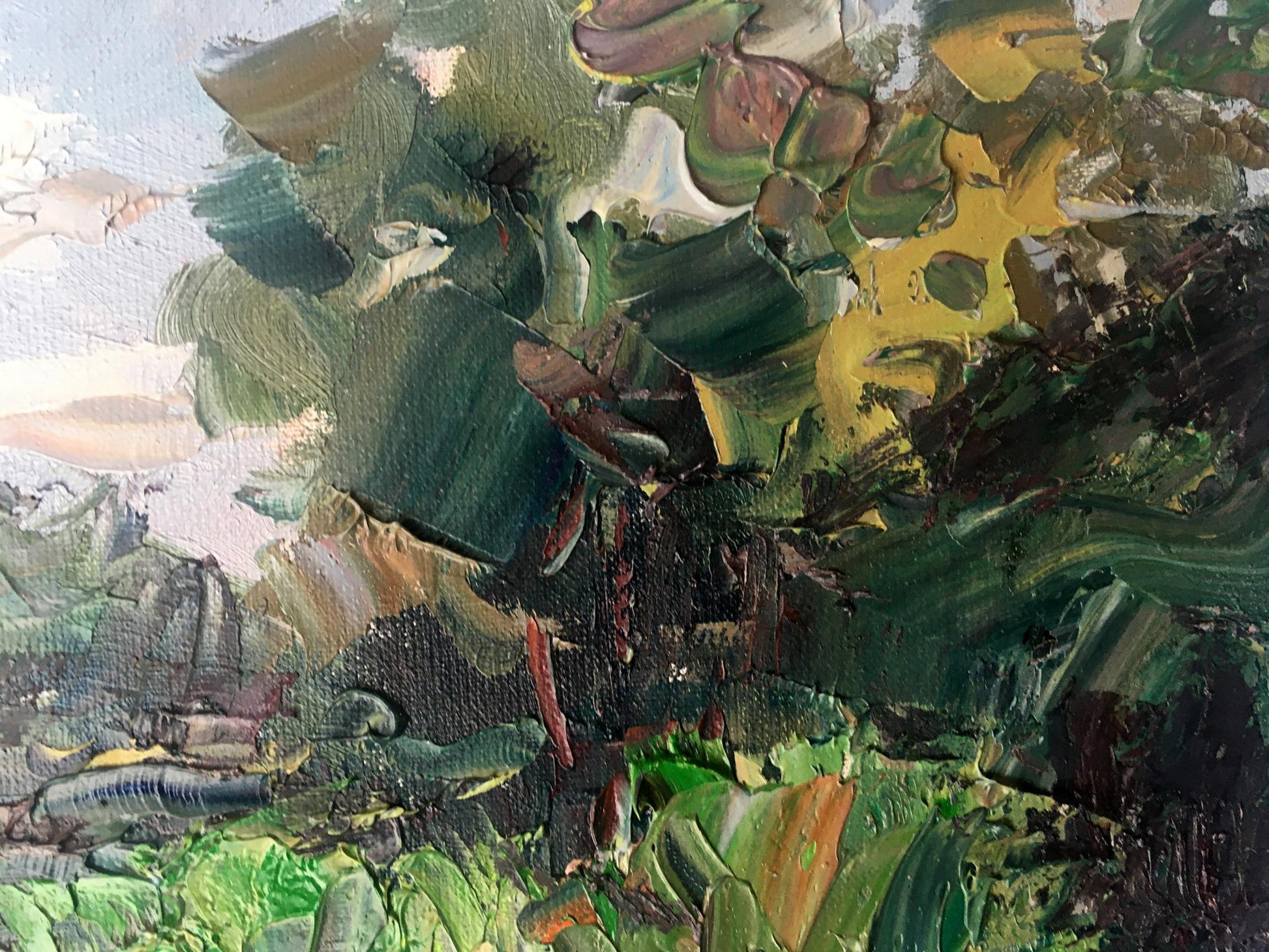 Oil painting River Nature