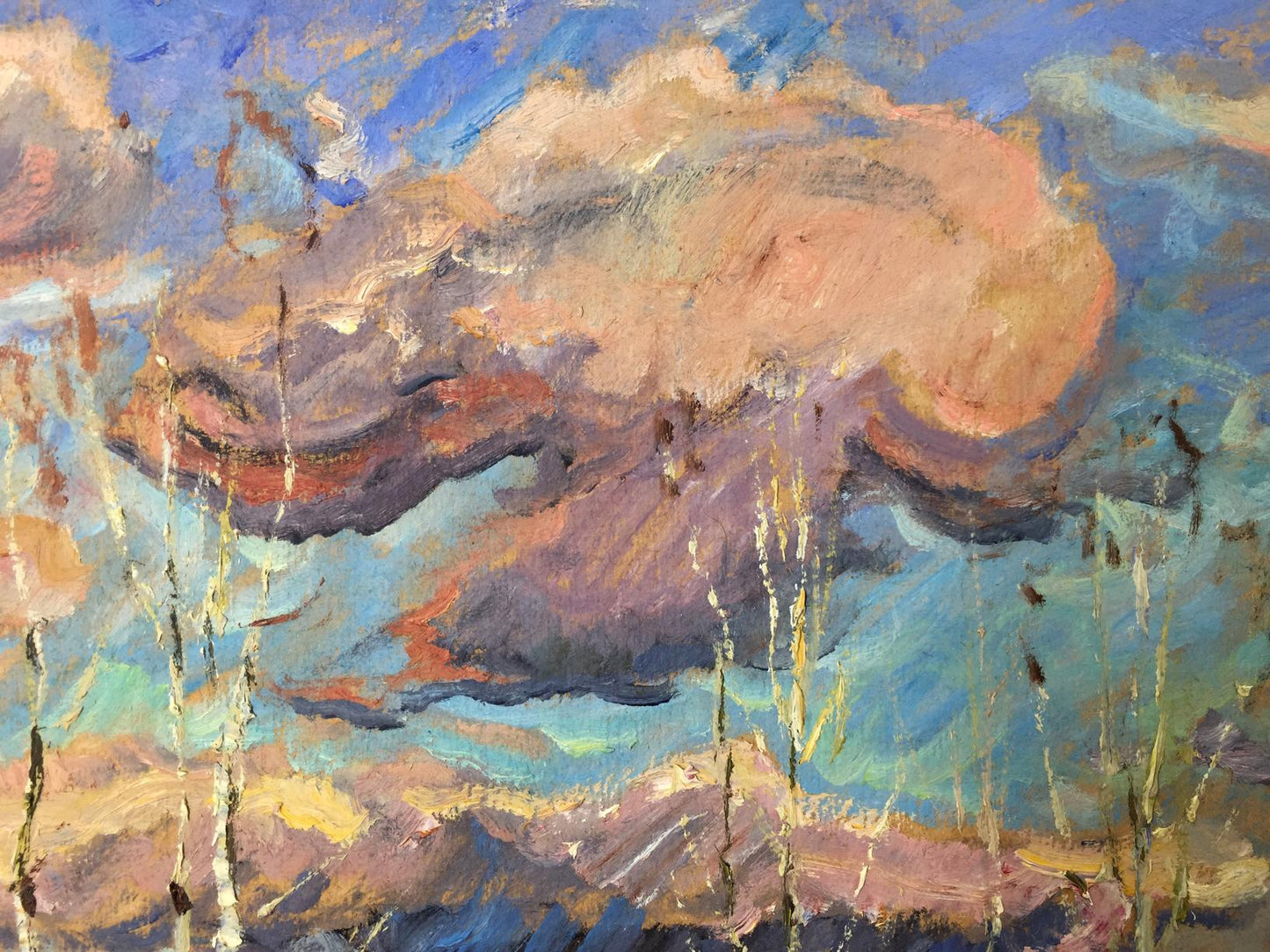 Oil painting Meadows Sevast'yanov Viktor Grigor'yevich