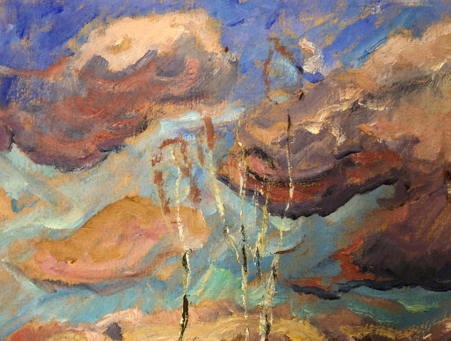 Oil painting Meadows Sevast'yanov Viktor Grigor'yevich