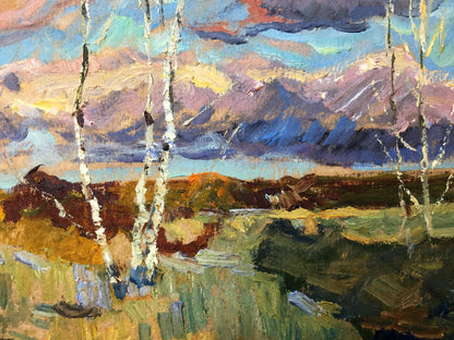 Oil painting Meadows Sevast'yanov Viktor Grigor'yevich