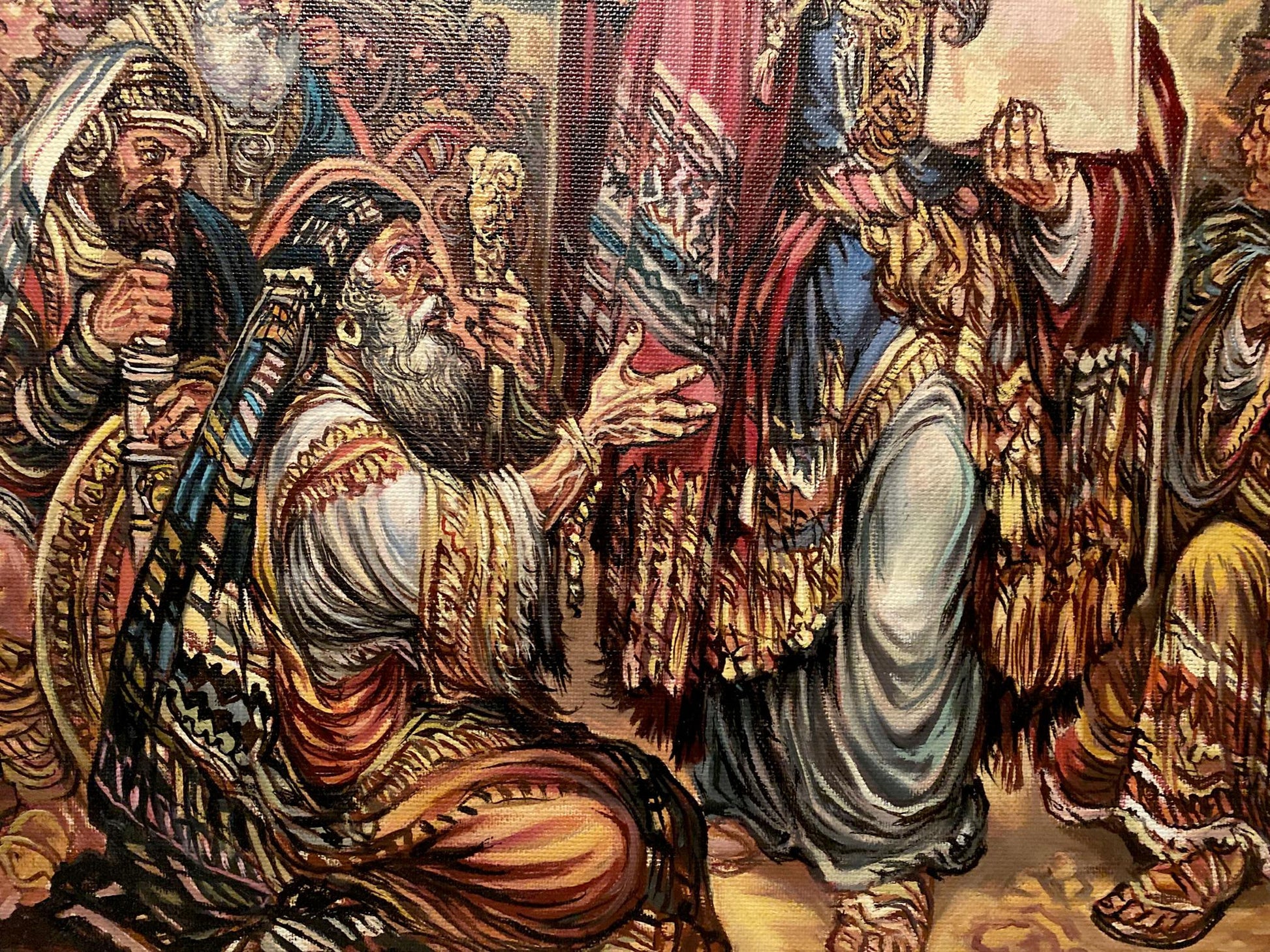 In "Moses," Litvinov skillfully depicts the iconic figure with intricate detail