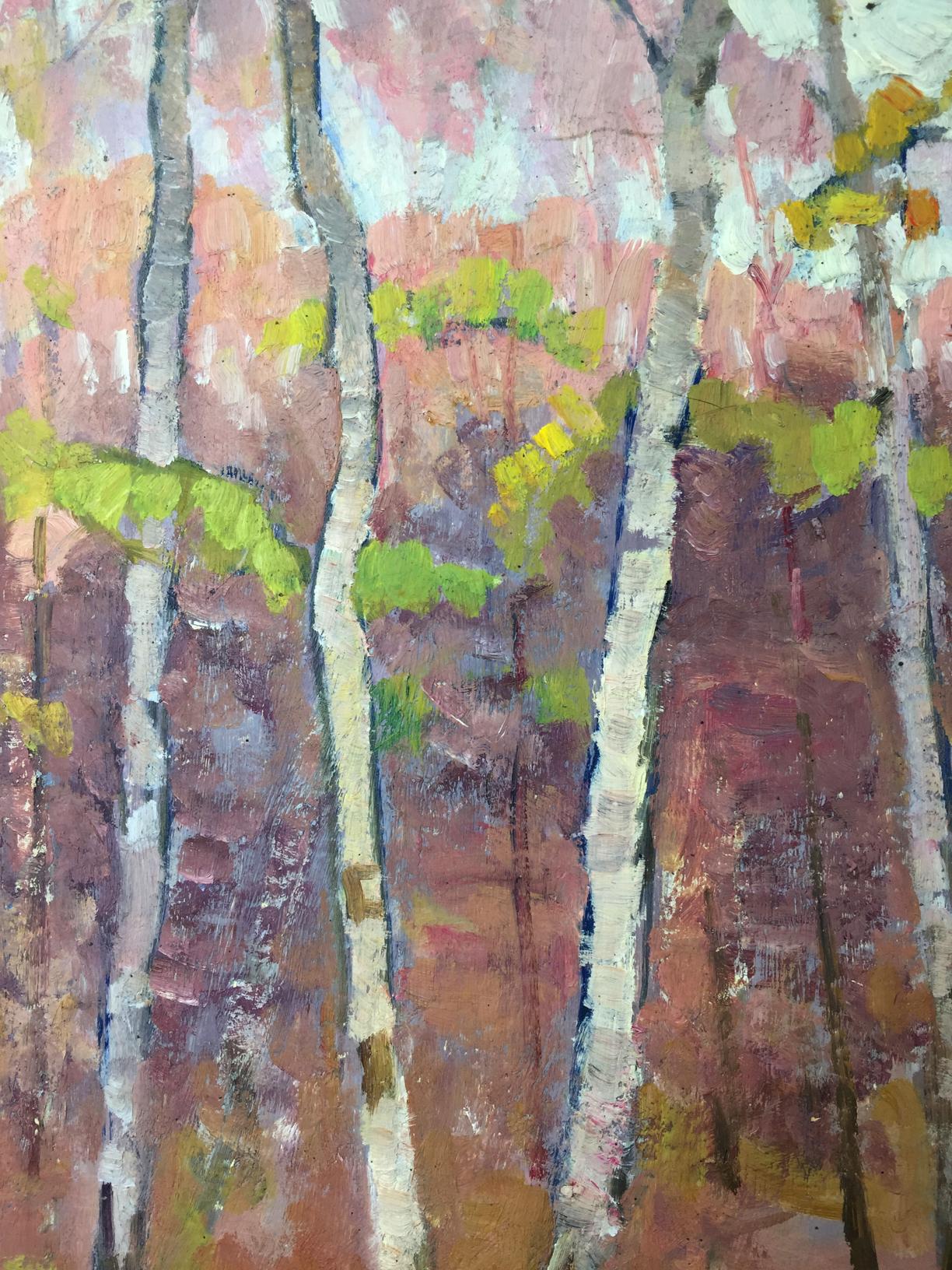 Oil painting Birch Grove Khrustalenko Nikolay Alexandrovich