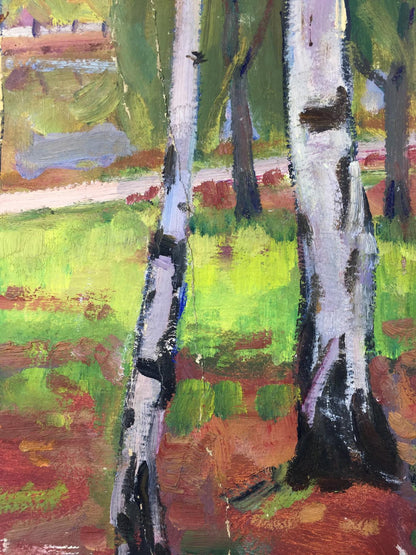 Oil painting Walk in the park Khrustalenko Nikolay Alexandrovich