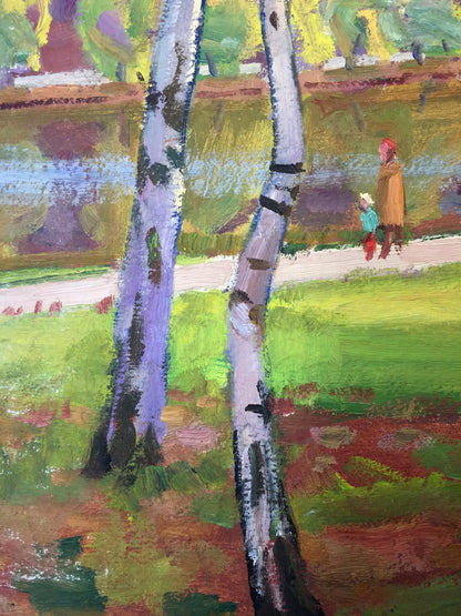 Oil painting Walk in the park Khrustalenko Nikolay Alexandrovich