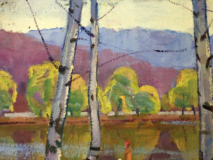 Oil painting Walk in the park Khrustalenko Nikolay Alexandrovich