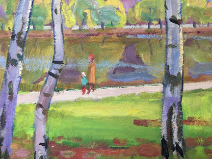 Oil painting Walk in the park Khrustalenko Nikolay Alexandrovich