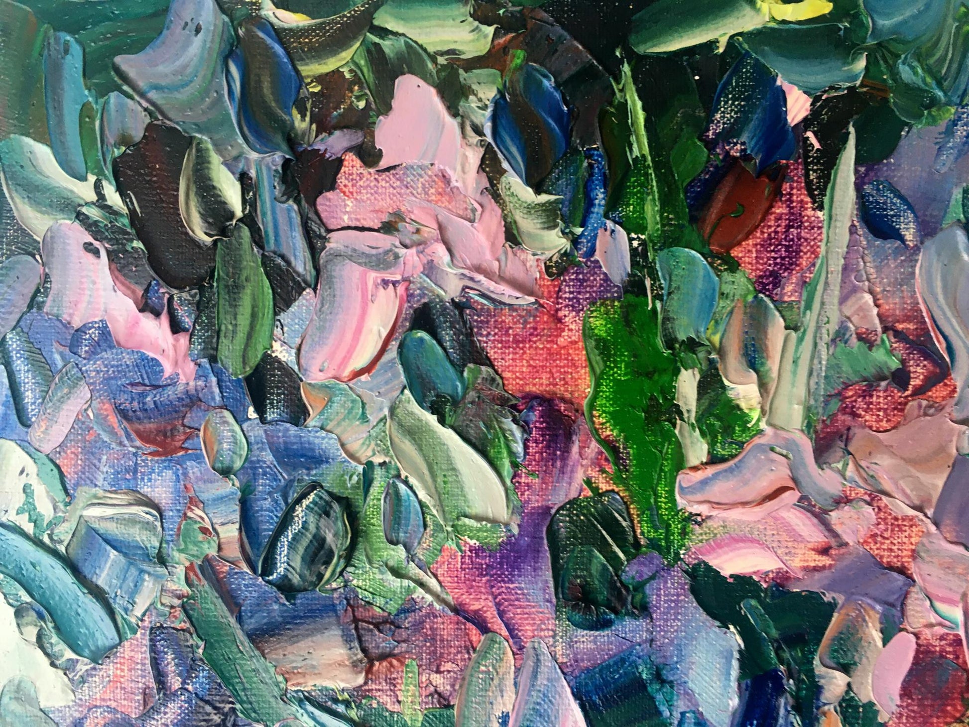 Abstract oil painting spring