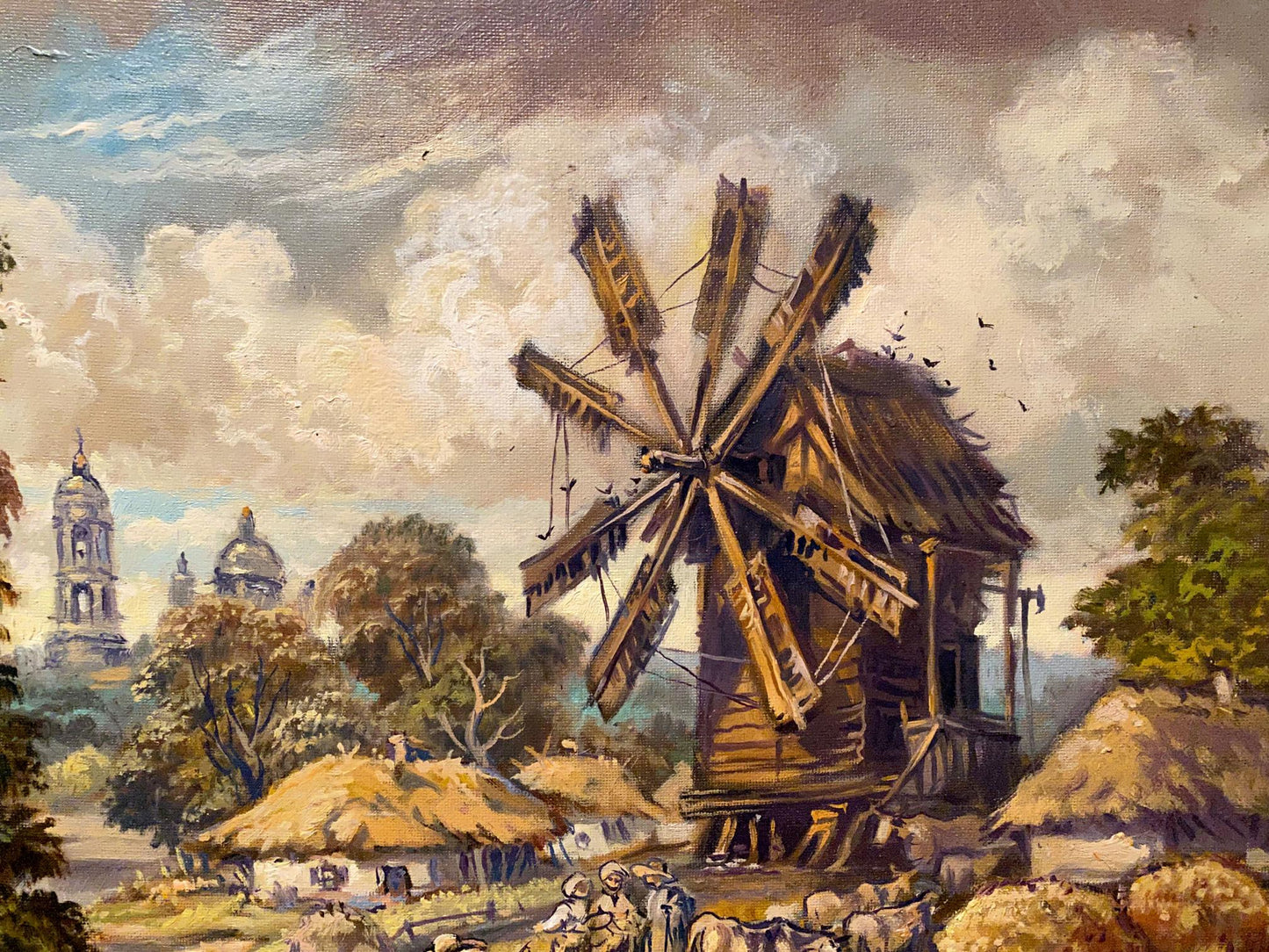 Oil painting On the outskirts of the village Alexander Arkadievich Litvinov