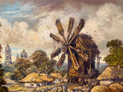 Oil painting On the outskirts of the village Alexander Arkadievich Litvinov