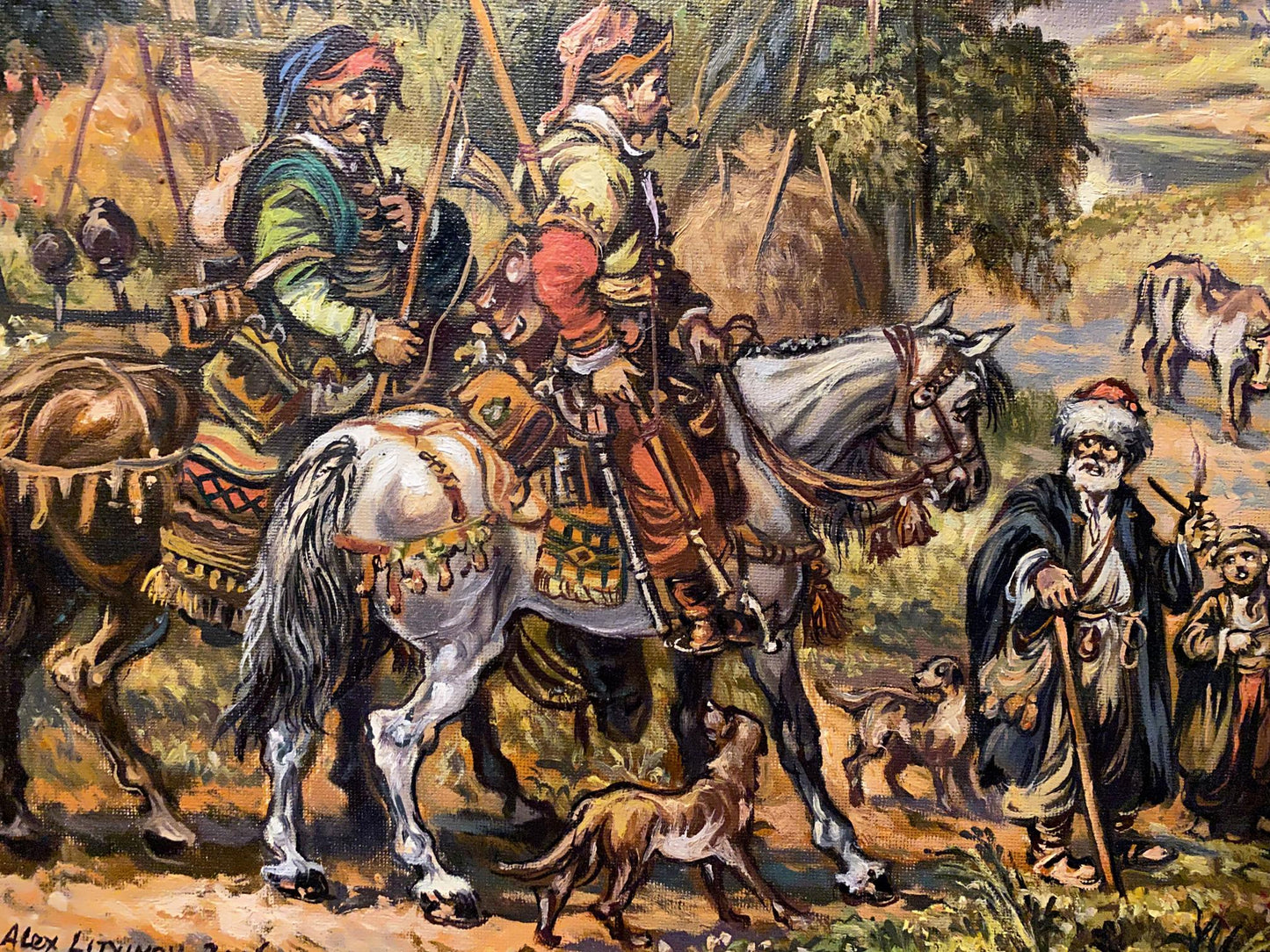 Oil painting On the outskirts of the village Alexander Arkadievich Litvinov