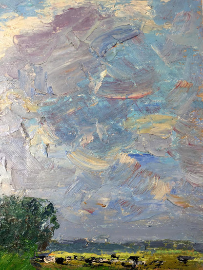 Oil painting After the rain on the field Sevast'yanov Viktor Grigor'yevich